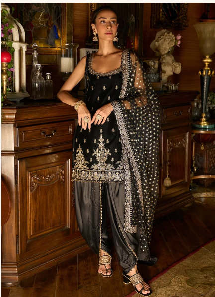 Dusty Rose and Gold Embroidered Punjabi Suit