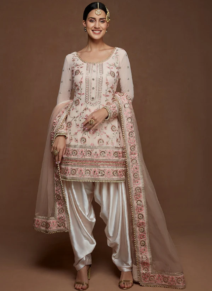 Black Embroidered Velvet Punjabi Suit
